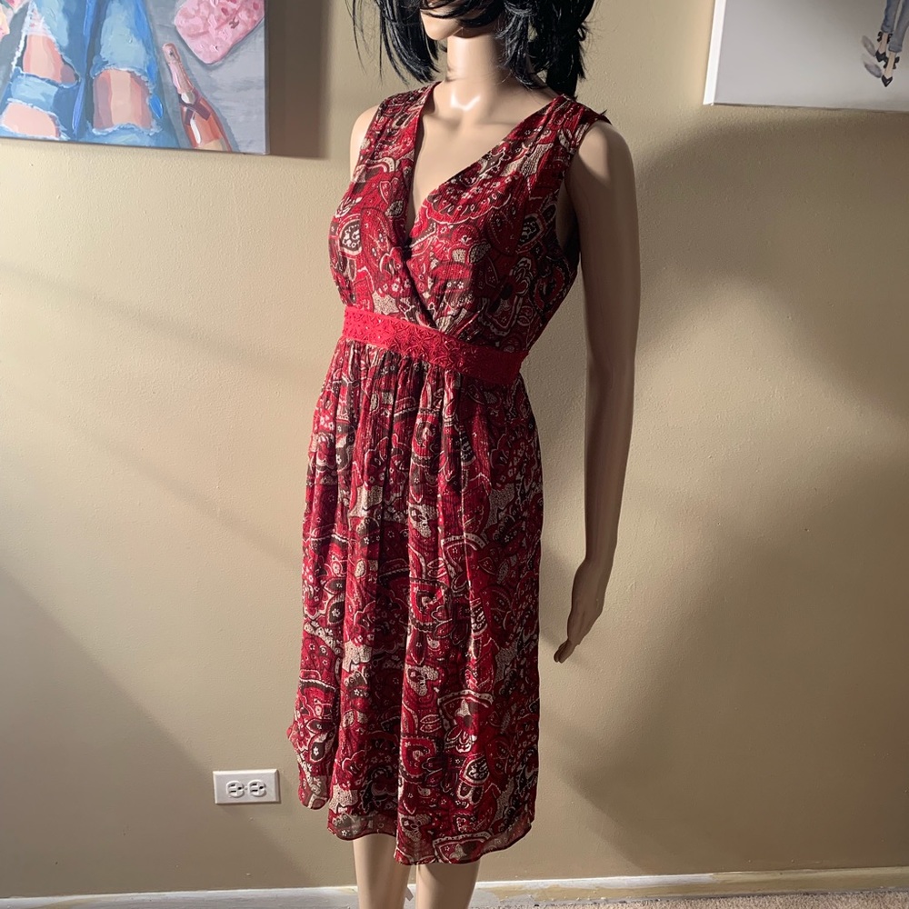 Mimi maternity size S boho 100% silk dress boho